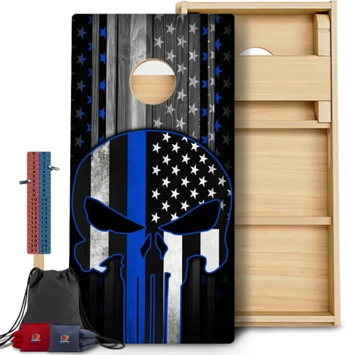 Vista 60 de CornholeGamesUSA Pro - Juego de tablas de Cornhole Fabricado en Estados Unidos Abedul báltico 3/4 Sin rebote Patas triples gruesas Dos 1