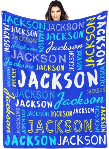 Vista 46 de Manta personalizada con nombre, manta personalizada con nombre y texto para adultos, niños, cumpleaños, Navidad, Día de la Madre, Padre, Día de San