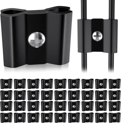 Vista 8 de 18 piezas de clips de unión de rejilla de alambre negro conectores de panel de rejilla para paneles de rejilla de pared