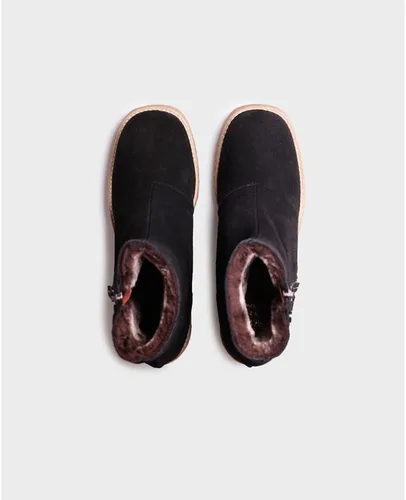 Vista 3 de PERU-SY - Botines de tacón ancho para mujer en gamuza