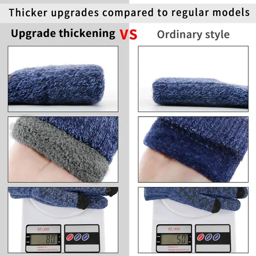 Vista 23 de Achiou Guantes de invierno para hombres y mujeres, guantes para pantalla táctil, gel de silicona antideslizante grueso mejorado, forro térmico