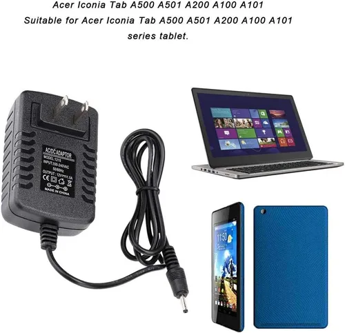 Vista 9 de Zopsc Adaptador de corriente universal 12V 1.5A Tablet Cargador Adaptador para Iconia Tab A500 (enchufe de EE. UU.)