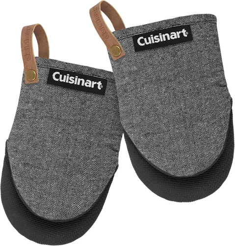 Vista 8 de Cuisinart Heritage - Mini guantes para horno, 2 unidades, neopreno Denim Pinstripe