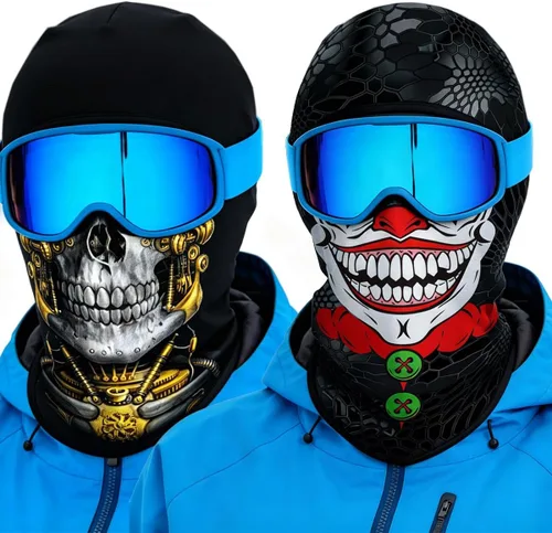 Vista 38 de Pasamontañas 3D, máscara de cara completa, resistente al viento, máscara de esquí con calavera táctica para motocicleta, ciclismo, Halloween 4