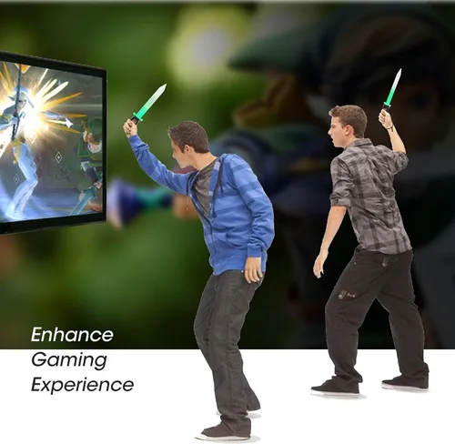 Vista 7 de ECHZOVE Espada de juego LED para Nintendo Switch Joy-Con y compatible con Nintendo Switch Sports, agarre de mano para Skyward Sword Switch Game