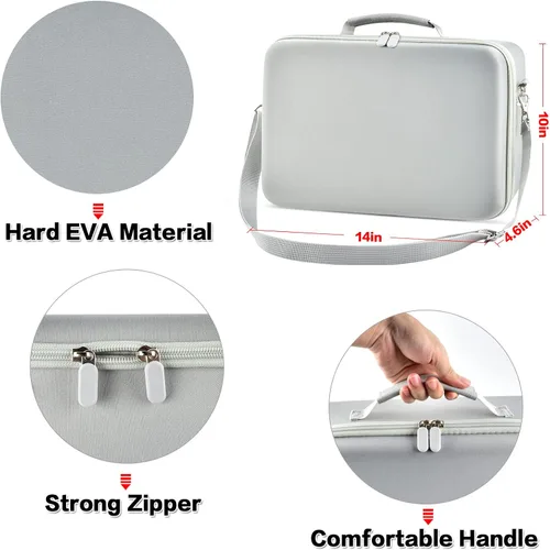 Vista 3 de Hard Carrying Case for Meta for Oculus Quest 2 All-in-One VR Gaming Headset and Touch Controllers, Travel Storage Bag with Silicone Face Cover &