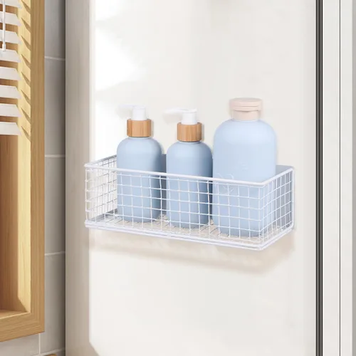 Vista 2 de OUNONA Estante magnético de especias para refrigerador, estante de almacenamiento para condimentos, botellas, herramientas y aperitivos, cesta
