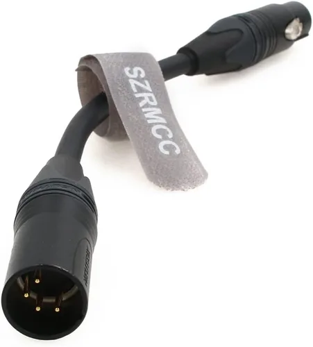 Vista 4 de SZRMCC XLR Cable de audio equilibrado de 3 pines XLR macho a 4 pines XLR hembra Cable de alimentación original DMX Stage Mic Speaker Cable 7.9 in