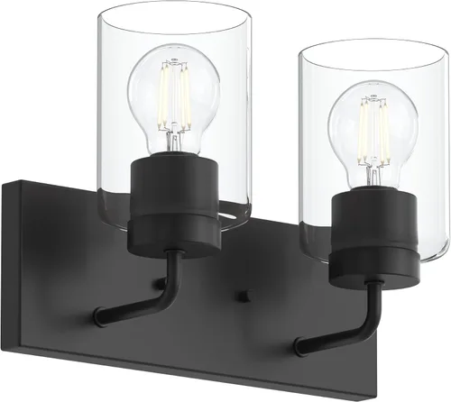 Vista 23 de Progress Lighting Merry Collection - Lámpara de tocador de baño de transición de cristal grabado en níquel cepillado (1 luz)