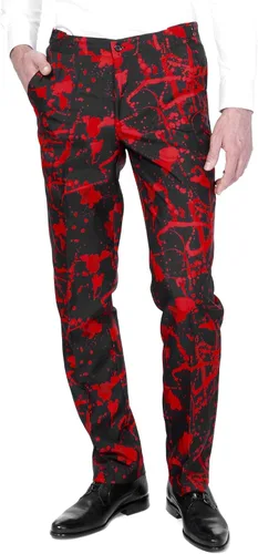 Vista 4 de Suitmeister - Trajes divertidos para hombre con diferentes estampados, incluyen chaqueta, pantalones y corbata con divertidos estampados, L, negro