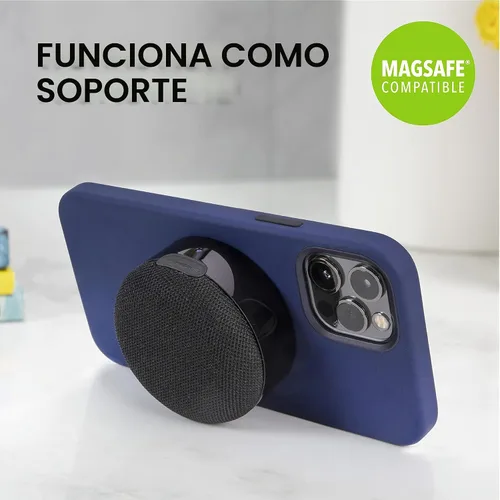 Vista 4 de Scosche BTMSS-SP BoomCan MS - Altavoz Bluetooth inalámbrico magnético portátil compatible con MagSafe iPhone 16/15/14/13/12/Pro/Pro Max, funciona