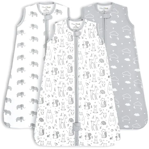 Vista 54 de Mama Cheetah Saco de dormir para bebé de 0.5 TOG, Manta portátil de algodón orgánico para bebé con cremallera bidireccional, Saco de dormir