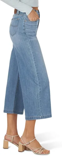 Vista 4 de Lee Jeans cortos de tiro alto y pierna ancha para mujer