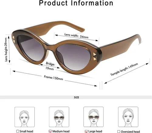 Vista 5 de Appassal Gafas de sol vintage de ojo de gato para mujer, gafas de sol de moda con marco de ojo de gato AP3644