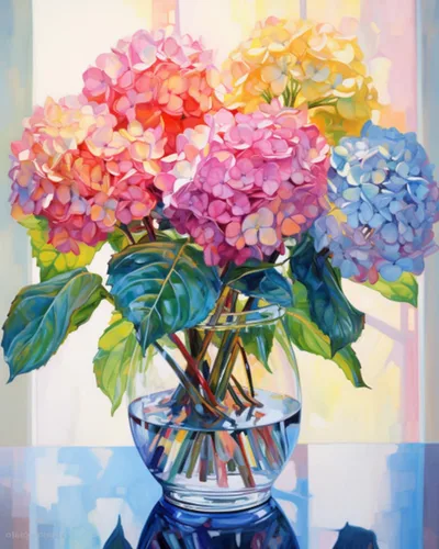 Vista 12 de Tucocoo Pintura por números con flores de lirio azul en una jarra de vidrio DIY en lienzo con pinceles, pinturas acrílicas, pintura de grafiti por