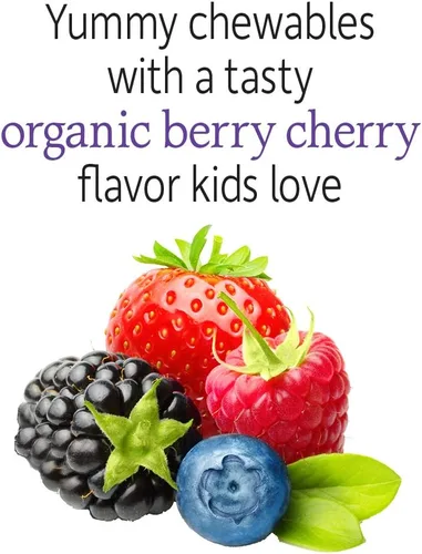 Vista 2 de Garden of Life Paquete de probióticos para niños y mujeres: probióticos Dr. Formulados Kids+ Berry Cherry 5 mil millones de UFC - 30 masticables +