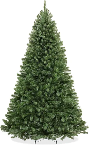 Vista 10 de Casafield Árbol de Navidad artificial realista de abeto verde sin iluminación de 4.5 pies con soporte de metal resistente