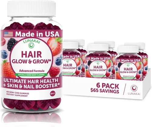 Vista 9 de Lunakai USA Made Super Hair Gummies con biotina, zinc, extracto de cola de caballo y palma enana americana – Vitaminas para el crecimiento