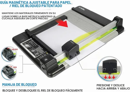 Vista 5 de Carl Manufacturing 12210 Recortadora de Servicio Pesado de 12 Pulgadas, Capacidad de 36 Hojas, 14 Pulgadas x 12-1/4 Pulgadas x 3/4 Pulgadas GY