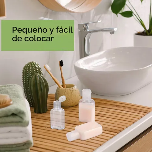 Vista 4 de Boao 30 botellas de viaje portátiles de 1 onza/1.0 fl oz, botella vacía de plástico transparente, recipientes reutilizables recargables para viajes