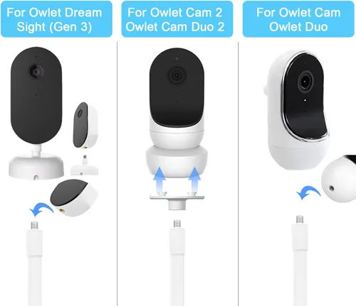 Vista 2 de AOZTSUN Soporte para monitor de bebé, compatible con Owlet Cam/Duo y otras cámaras, clip flexible de 15.7 pulgadas, montaje en pared, metal