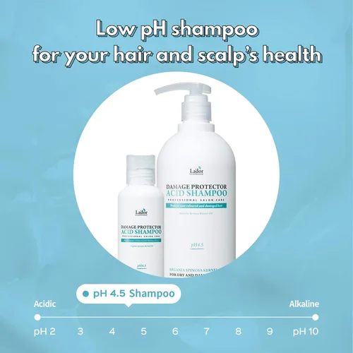 Vista 4 de LADOR Champú ácido protector de daños (2 x 5.07 onzas líquidas) - Formulación ácida de pH 4.5 para equilibrio de pH del cabello y cuero cabelludo