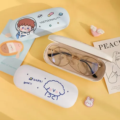 Vista 3 de Kawaii - Fundas rígidas para lentes de cáscara dura, bonita funda protectora estética, soporte de caja de almacenamiento para suministros de regreso