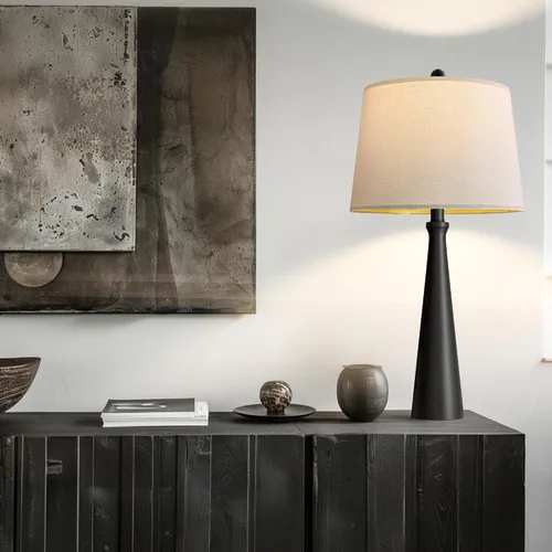 Vista 5 de Oneach Lámparas de mesa de 25.75 pulgadas para sala de estar, lámpara de noche regulable de 3 vías, con control táctil regulable de 3 vías, moderna