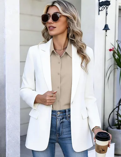 Vista 5 de HOTOUCH Camisas con botones para mujer, camisas de vestir de manga corta, blusas casuales de negocios, blusa de trabajo de oficina