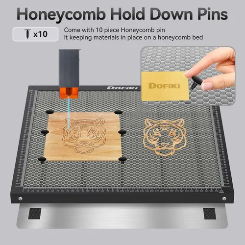 Vista 3 de Cama Láser de Panal de Abejas 400mm x 400mm Almohadilla de Corte de Panal de Abejas de Acero para Cortador Gravador Láser, Tamaño de Trabajo