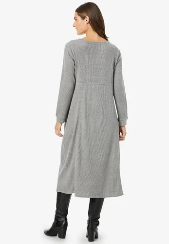 Vista 4 de Woman Within Vestido de punto gofre térmico de talla grande para mujer