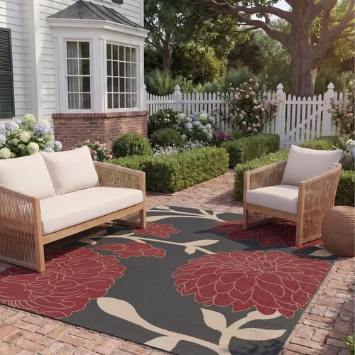 Vista 21 de SAFAVIEH Courtyard Collection CY7321 - Alfombra decorativa para interiores y exteriores, impermeable, fácil de limpiar, 2 pies 3 pulgadas x 6 pies 7
