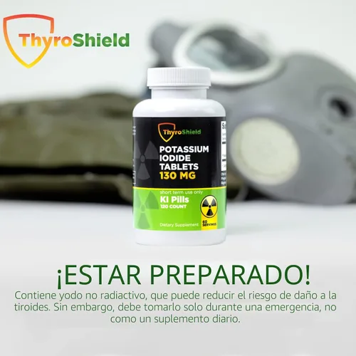 Vista 5 de Tabletas de yoduro de potasio 130 mg 120ct KI Tablets - Protección contra la Radiación Nuclear - Píldoras de yodo de potasio - YODO Naciente - KI