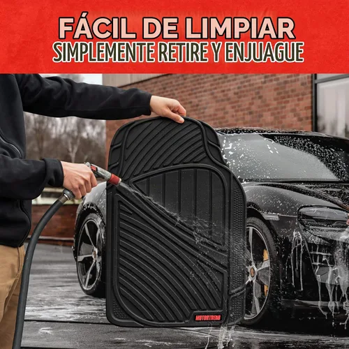 Vista 8 de Motor Trend FlexTough Performance - Alfombrillas de Goma para Auto de Todo Clima con Revestimiento de Carga – Juego Completo de Alfombrillas