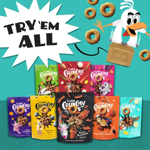 Vista 8 de Fromm Crunchy Os Bacon Blasters - Golosinas para perros con sabor a tocino, golosinas crujientes prémium para perros, receta de tocino, 6 onzas
