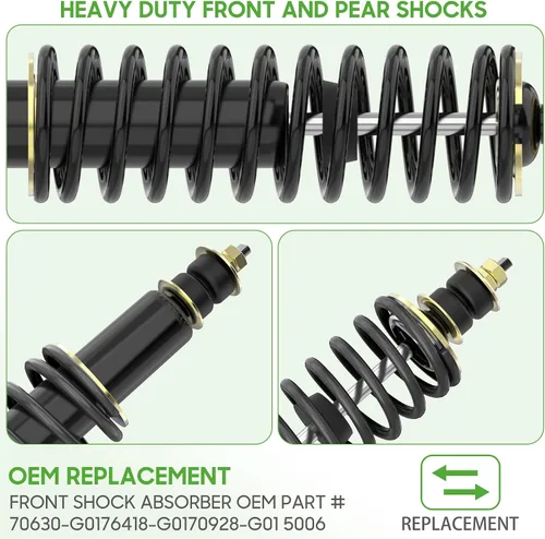 Vista 6 de 10L0L Golf Cart Shocks Absorber Front or Rear with Heavy Duty Coil Springs for EZGO Medalist TXT 1994+ Newer Gas & Electric Golf Carts, Replaces