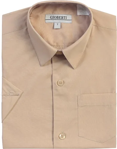 Vista 5 de Gioberti Camisa de vestir lisa de manga corta para niño
