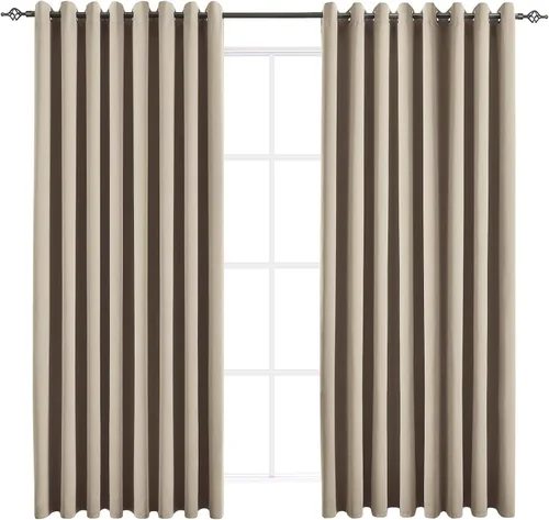 Vista 54 de Cortinas opacas para dormitorio, con aislamiento térmico y bloqueo de luz, para oscurecer la habitación, cortinas con ojales sólidos para ventana