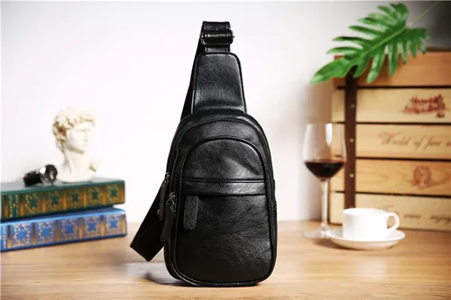 Vista 6 de Los hombres Mini Sling Bag Nylon Watherproof Desequilibrio Pequeño Pecho Hombro Bolsas Casual Crossbody Bolso, Negro