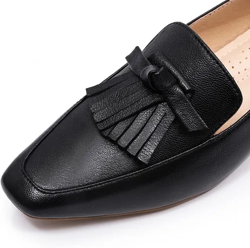 Vista 3 de Mona Flying Mocasines de cuero para mujer, estilo informal, planos, para mujeres y jóvenes