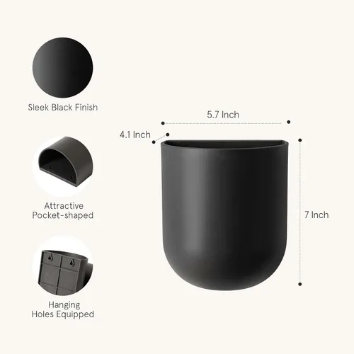 Vista 6 de La Jolie Maison Macetas colgantes de pared para plantas de interior, macetas colgantes para plantas de aire suculentas, juego de 2, 6 pulgadas