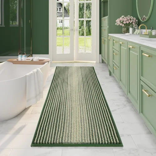 Vista 72 de BSICPRO Tapetes de baño de felpilla, 20 x 32 pulgadas, antideslizantes, absorbentes, suaves, peludos, para baño, lavables a máquina (salvia)