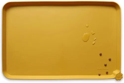 Vista 35 de Hoki Found - Bandeja de silicona para comederos de perros y gatos, tapetes impermeables para comida y agua, color caramelo