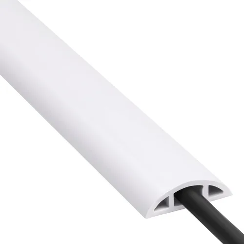Vista 8 de ZhiYo 5ft Floor Cable Cover, Narrow Wire Protector for Corners, Black Negro