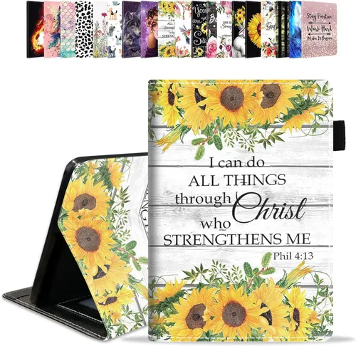 Vista 21 de Funda para tablet Amazon Kindle Fire HD 10 de 10.1" (9ª/7ª generación, versión 2019/2017) – Funda de piel sintética con función de encendido