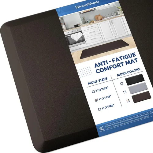 Vista 66 de KitchenClouds Alfombra de Cocina Acolchada Anti Fatiga 17.3"x28" Impermeable, Antideslizante, Alfombras de Pie y Comodidad para Escritorio/Piso