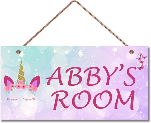 Vista 21 de Letrero personalizado, letrero mágico de unicornio, unicornio arcoíris para habitación de niños, decoración de pared con nombre personalizado