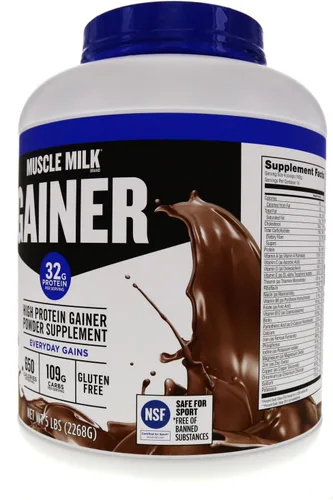 Vista 2 de Muscle Milk Gainer Proteína en Polvo, Chocolate, 32g Proteína, 5 Libras