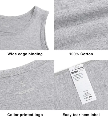 Vista 5 de LAPASA Camiseta sin mangas 100% algodón para hombre, ultra suave, sin mangas, cuello redondo, transpirable, camisetas básicas sólidas, chaleco de 4