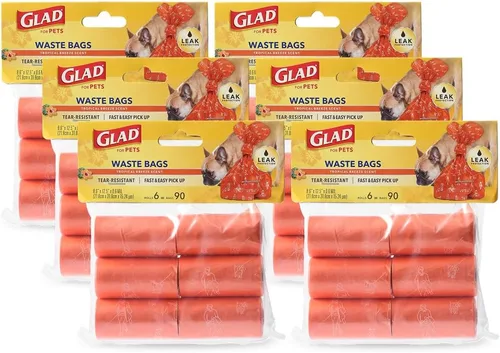 Vista 14 de Bolsas perfumadas para residuos de Glad para mascotas, bolsas de recogida de caca de mascotas resistentes a roturas con protección contra fugas